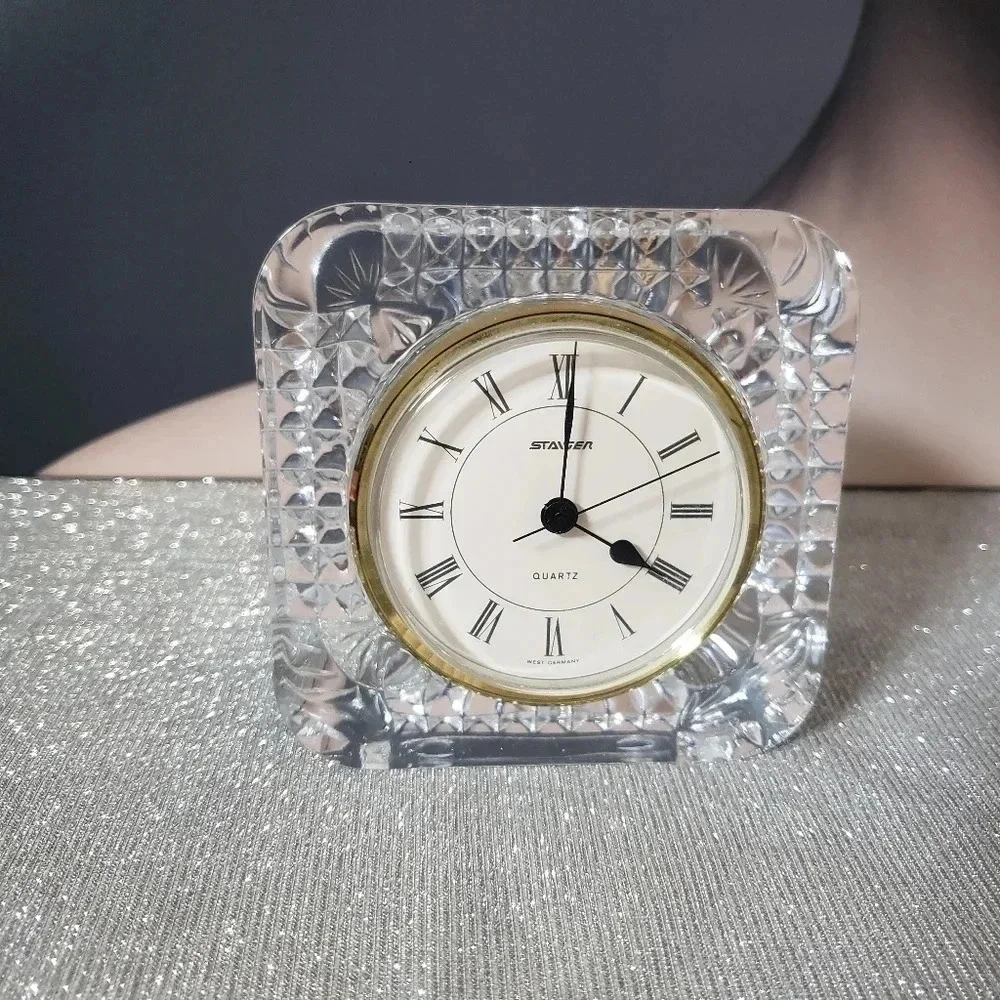 Vintage Staiger Germany- France 24% Lead Crystal Mantle Clock - Picture 2 of 5